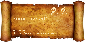 Pless Ildikó névjegykártya