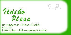 ildiko pless business card